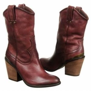 Lucky Brand Elle red leather cowboy boots